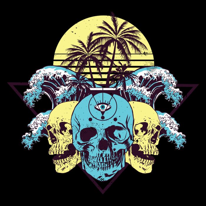 Tropical Skulls Baby Bodysuit