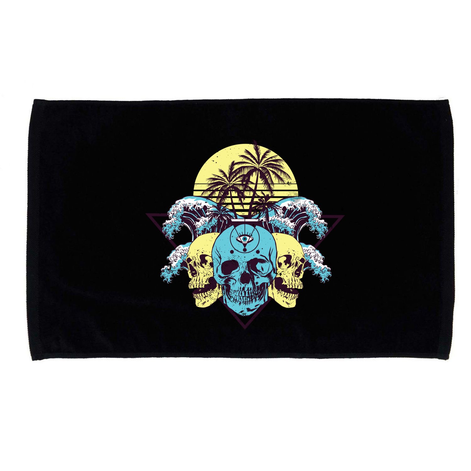 Tropical Skulls Microfiber Hand Towel