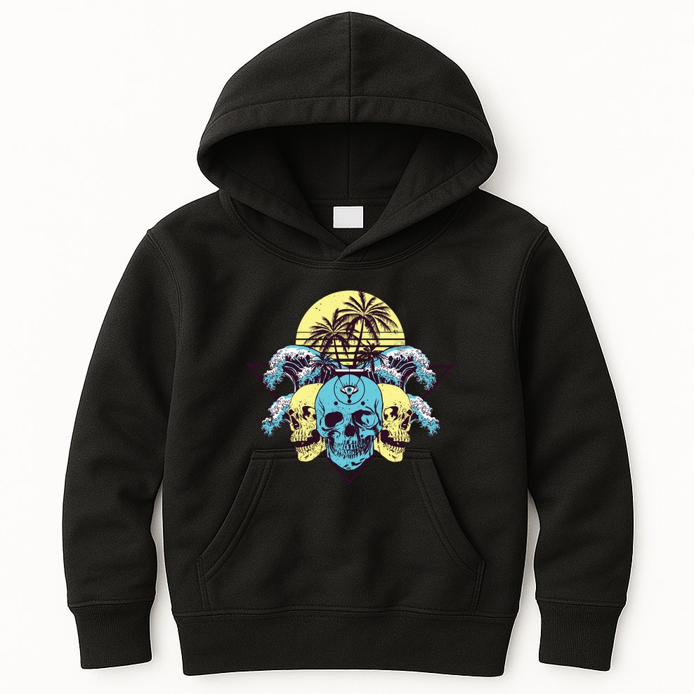 Tropical Skulls Kids Hoodie