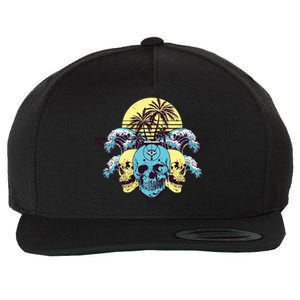 Tropical Skulls Wool Snapback Cap