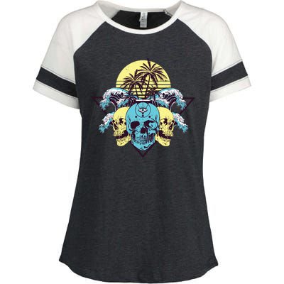 Tropical Skulls Enza Ladies Jersey Colorblock Tee