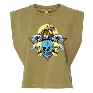 Tropical Skulls Garment-Dyed Women's Muscle Tee