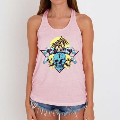 Tropical Skulls Women's Knotted Racerback Tank