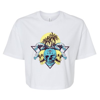 Tropical Skulls Bella+Canvas Jersey Crop Tee