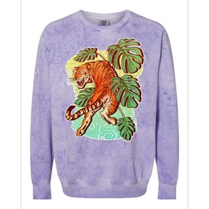 Tropical Tiger Tattoo Design Colorblast Crewneck Sweatshirt