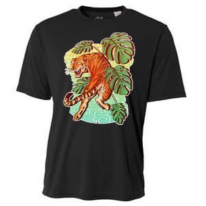 Tropical Tiger Tattoo Design Cooling Performance Crew T-Shirt