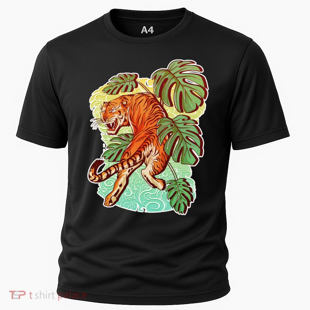 Tropical Tiger Tattoo Design Cooling Performance Crew T-Shirt