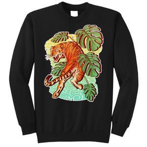 Tropical Tiger Tattoo Design Sweatshirt