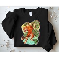 Tropical Tiger Tattoo Design Sweatshirt