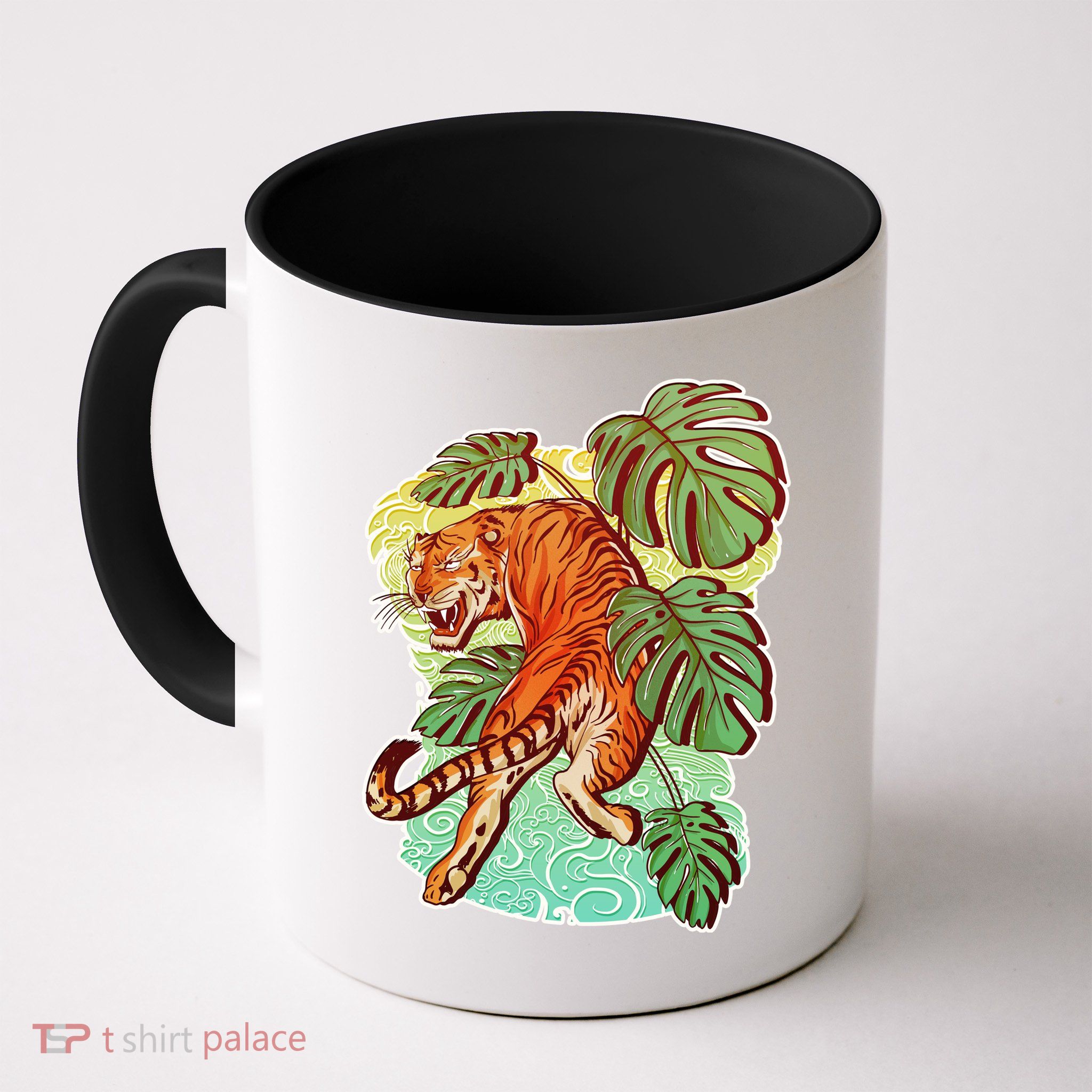 Tropical Tiger Tattoo Design Coffee Mug