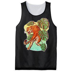 Tropical Tiger Tattoo Design Mesh Reversible Basketball Jersey Tank