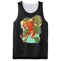 Tropical Tiger Tattoo Design Mesh Reversible Basketball Jersey Tank