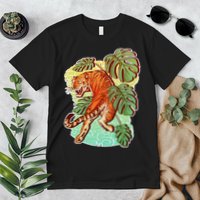 Tropical Tiger Tattoo Design Premium T-Shirt