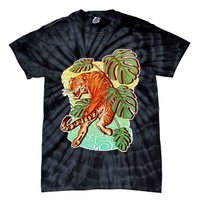 Tropical Tiger Tattoo Design Tie-Dye T-Shirt