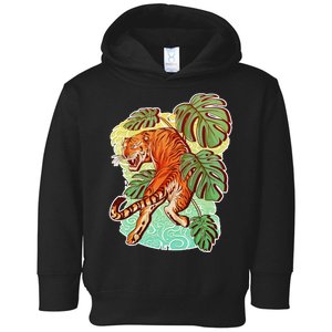 Tropical Tiger Tattoo Design Toddler Hoodie