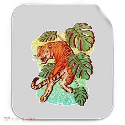 Tropical Tiger Tattoo Design Permanent Decal Sticker