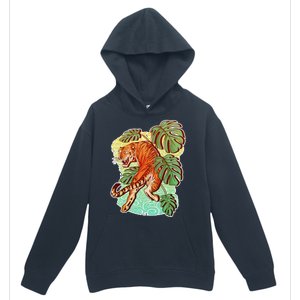 Tropical Tiger Tattoo Design Urban Pullover Hoodie