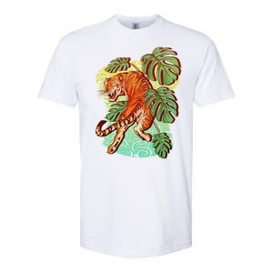 Tropical Tiger Tattoo Design Softstyle CVC T-Shirt