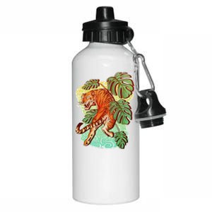 Tropical Tiger Tattoo Design Aluminum Water Bottle