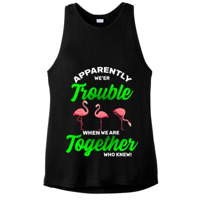 Trouble Flamingo When We Are Together Who Knew Ladies PosiCharge Tri-Blend Wicking Tank