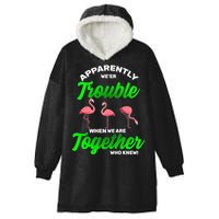 Trouble Flamingo When We Are Together Who Knew Hooded Wearable Blanket