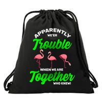 Trouble Flamingo When We Are Together Who Knew Drawstring Bag