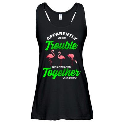 Trouble Flamingo When We Are Together Who Knew Ladies Essential Flowy Tank