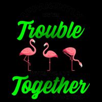 Trouble Flamingo When We Are Together Who Knew 16oz Travel Tumbler