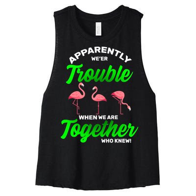 Trouble Flamingo When We Are Together Who Knew Women's Racerback Cropped Tank