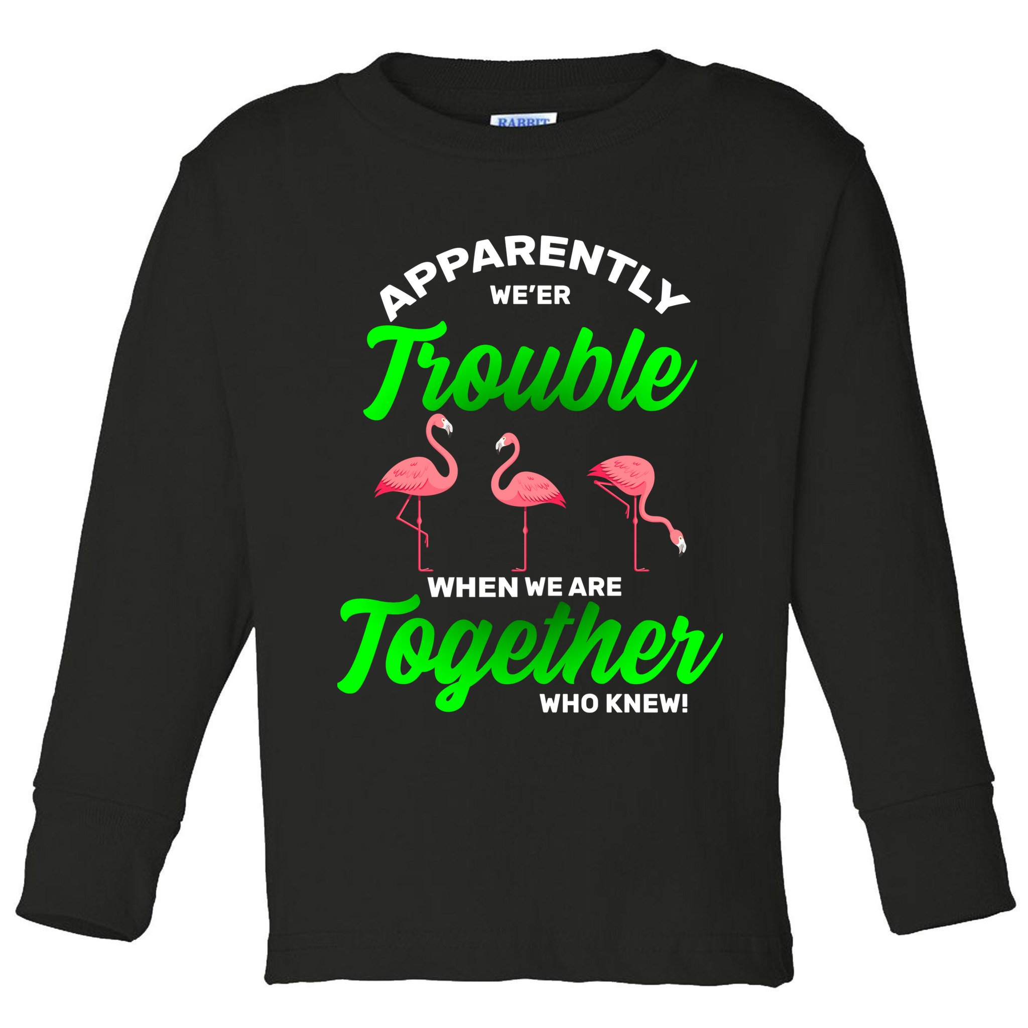 Trouble Flamingo When We Are Together Who Knew Toddler Long Sleeve Shirt