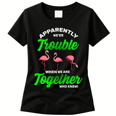 Trouble Flamingo When We Are Together Who Knew Womens T-Shirt