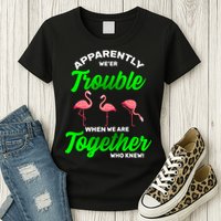 Trouble Flamingo When We Are Together Who Knew Womens T-Shirt