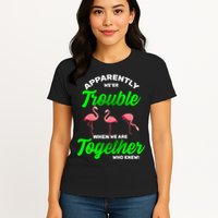 Trouble Flamingo When We Are Together Who Knew Womens T-Shirt