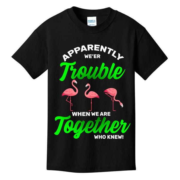 Trouble Flamingo When We Are Together Who Knew Kids T-Shirt