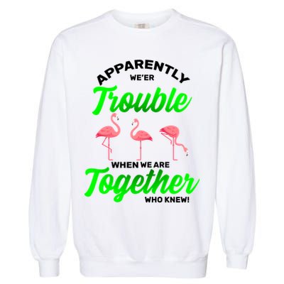 Trouble Flamingo When We Are Together Who Knew Garment-Dyed Sweatshirt