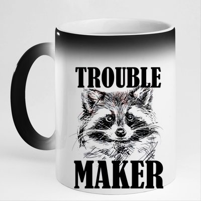 Trouble Maker Funny Raccoon 11oz Black Color Changing Mug