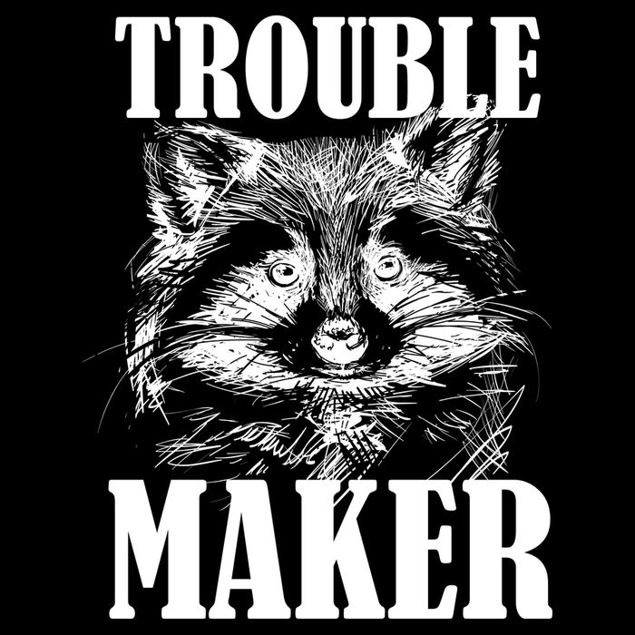 Trouble Maker Funny Raccoon Drawstring Bag