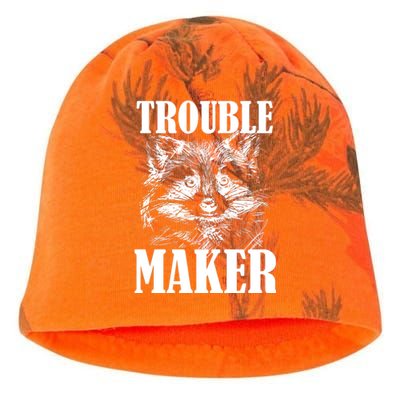 Trouble Maker Funny Raccoon Kati - Camo Knit Beanie