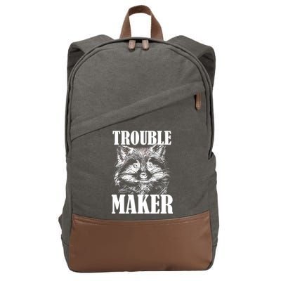 Trouble Maker Funny Raccoon Cotton Canvas Backpack