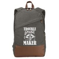 Trouble Maker Funny Raccoon Cotton Canvas Backpack