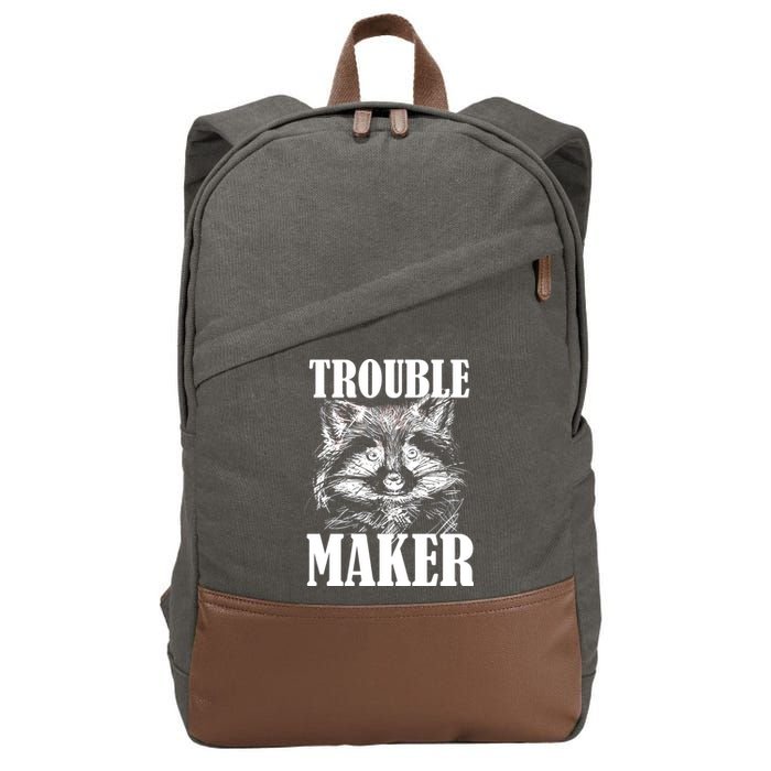 Trouble Maker Funny Raccoon Cotton Canvas Backpack