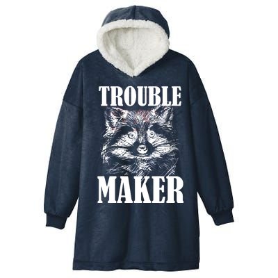 Trouble Maker Funny Raccoon Hooded Wearable Blanket