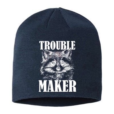 Trouble Maker Funny Raccoon Sustainable Beanie