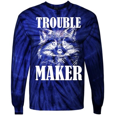 Trouble Maker Funny Raccoon Tie-Dye Long Sleeve Shirt