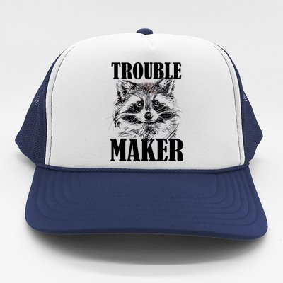 Trouble Maker Funny Raccoon Trucker Hat