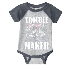 Trouble Maker Funny Raccoon Infant Baby Jersey Bodysuit