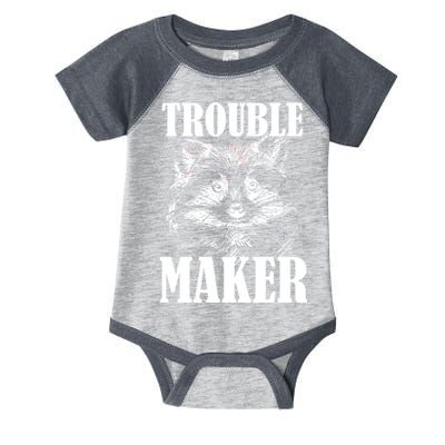 Trouble Maker Funny Raccoon Infant Baby Jersey Bodysuit