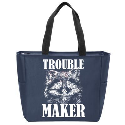 Trouble Maker Funny Raccoon Zip Tote Bag