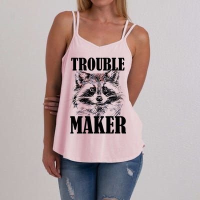 Trouble Maker Funny Raccoon Women's Strappy Tank