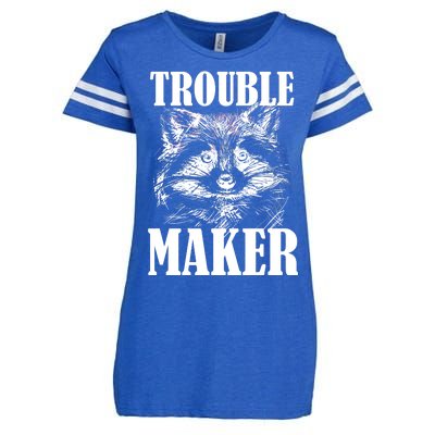 Trouble Maker Funny Raccoon Enza Ladies Jersey Football T-Shirt